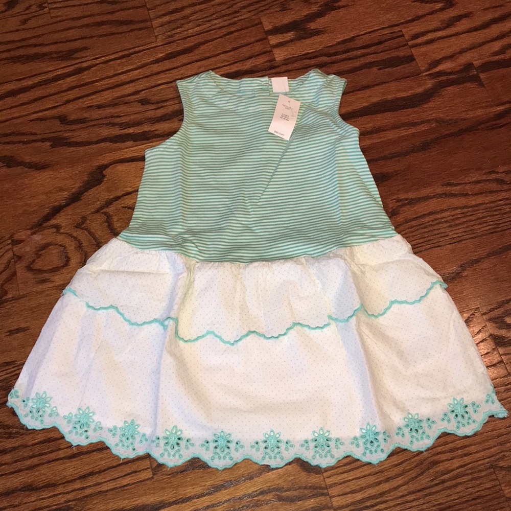 NWT baby Gap striped green dress 3T